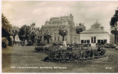 Photograph - VIEWS OF BENDIGO : NO. 3 : THE CONSERVATORY GARDENS, BENDIGO : UNDATED, 1900's