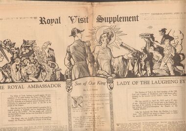 Newspaper - NEWSPAPER THE DUKE OF YORK'S ROYAL VISIT SUPPLEMENT 24.4.1927