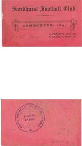Document - TICKET - SANDHURST FOOTBALL CLUB COMMITTEE