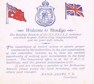 Document - LYDIA CHANCELLOR COLLECTION: WELCOME TO BENDIGO