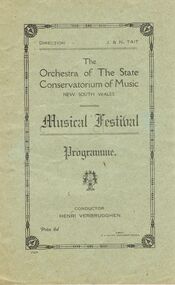 Document - LYDIA CHANCELLOR COLLECTION;  MUSICAL FESTIVAL PROGRAMME