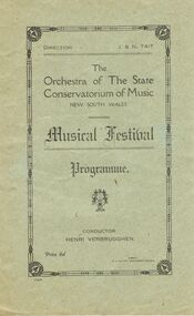 Document - LYDIA CHANCELLOR COLLECTION;  MUSICAL FESTIVAL PROGRAMME