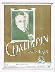 Book - LYDIA CHANCELLOR COLLECTION;  CHALIAPIN CONCERTS SOUVENIR PROGRAMME
