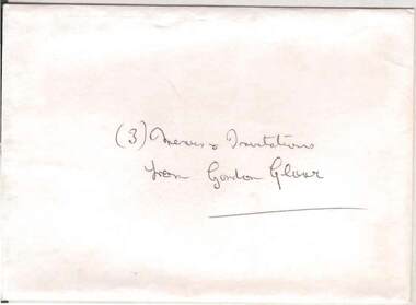 Document - GLOVER COLLECTION: ENVELOPE FROM GORDON GLOVER