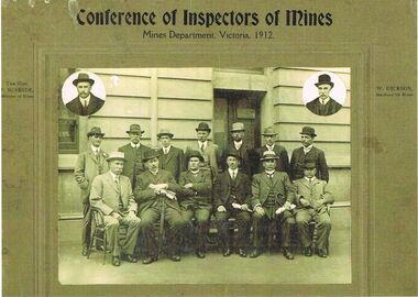 Photograph - PHOTOS OF CONFERENCE OF INSPECTORS OF MINES 1912  AND TWO HORSE DRAWN WAGGONS