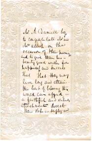 Document - NOTE OF CONGRATULATIONS ON MARRIAGE