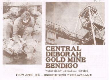 Book - CENTRAL DEBORAH GOLD MINE: ADVERTISEMENT FOR UNDERGROUND TOURS FROM APRIL 1986