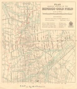 Map - DEPARTMENT OF MINES VICTORIA : PLAN SHOWING PORTION OF THE BENDIGO GOLD FIELD