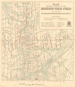Map - DEPARTMENT OF MINES VICTORIA : PLAN SHOWING PORTION OF THE BENDIGO GOLD FIELD