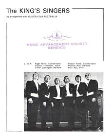 Document - MUSIC ADVANCEMENT SOCIETY BENDIGO- THE KING'S SINGERS