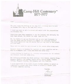 Document - CAMP HILL STATE SCHOOL: CENTENARY 1877 - 1977