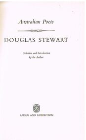 Book - ALEC H CHISHOLM COLLECTION: BOOK ''POEMS''  BY DOUGLAS STEWART