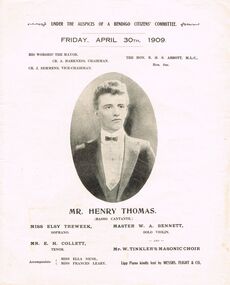 Document - LYDIA CHANCELLOR COLLECTION; MR. HENRY THOMAS PROGRAMME