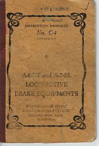 Document - BADHAM COLLECTION: LOCOMOTIVE BRAKE EQUIPMENTS, WESTINGHOUSE BRAKE