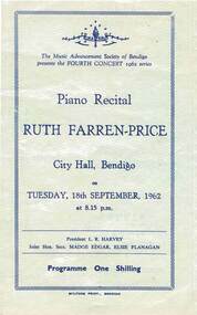 Document - THE MUSIC ADVANCEMENT SOCIETY OF BENDIGO-PIANO RECITAL-RUTH FARREN-PRICE