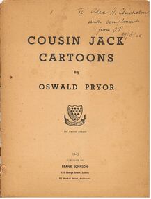 Book - ALEC H CHISHOLM COLLECTION: BOOK ''COUSIN JACK CARTOONS'' BY OSWALD PRYOR