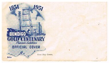 Document - ENVELOPE - BENDIGO GOLD CENTENARY 1851 1951