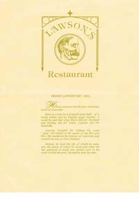 Document - PROGRAMME - OFFICIAL OPENING LAWSON'S RESTAURANT, 08/04/1981