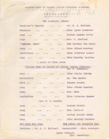 Document - LYDIA CHANCELLOR COLLECTION; WELCOME HOME TO GOLDEN SQUARE RETURNED SOLDIERS PROGRAMME