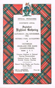 Document - LYDIA CHANCELLOR COLLECTION; DAYLESFORD HIGHLAND GATHERING OFFICIAL PROGRAMME