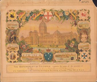Document - INVITATION MR D.H FLEMING AND LADY  - AUSTRALIAN COMMONWEALTH CELEBRATIONS, 1901, 07/05/1901