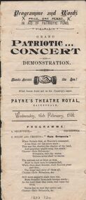 Document - BUSH COLLECTION:  PROGRAMME AND WORDS  CONCERT & DEMONSTRATION (BAIRNSDALE 1900)