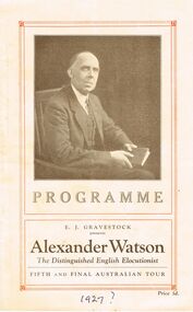 Document - LYDIA CHANCELLOR COLLECTION;  ALEXANDER WATSON PROGRAMME