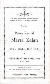 Document - THE MUSIC ADVANCEMENT SOCIETY OF BENDIGO- MARTA ZALAN-PIANO RECITAL