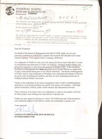Document - OLD PEOPLES WELFARE SOCIETY COLLECTION: DONATION RECEIPTS