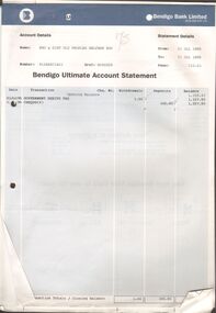 Document - OLD PEOPLES WELFARE SOCIETY COLLECTION: ACCOUNT STATEMENT