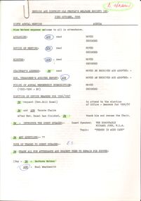 Document - OLD PEOPLES WELFARE SOCIETY COLLECTION: ANNUAL MEETING NOTES