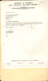 Document - OLD PEOPLES WELFARE SOCIETY COLLECTION: CHAMBERLAIN ESTATE