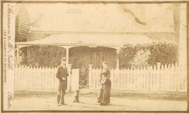 Photograph - BLACK AND WHITE PHOTOGRAPH: MAN WOMAN AND DOG