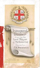 Document - INAUGURAL DINNER BY THE LORD MAYOR OF MELBOURNE 1920