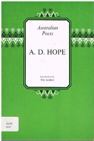 Book - ALEC H CHISHOLM COLLECTION: BOOK - POETRY OF A.D.HOPE