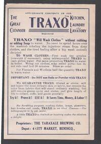 Document - BUSH COLLECTION: ADVERTISING FOR TRAXO COMPANY