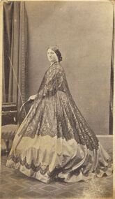 Photograph - BLACK AND WHITE PHOTOGRAPH OF LADY IN VICTORIAN CLOTHING
