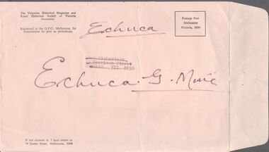 Document - MINING IN BENDIGO COLLECTION: SEAL IMPRESSION IN ENVELOPE