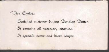 Document - BENDIGO BUTTER FACTORY : DISPLAY NOTES