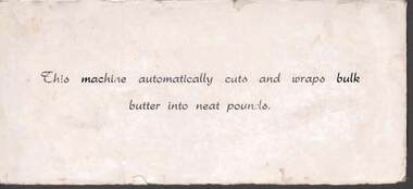 Document - BENDIGO BUTTER FACTORY : DISPLAY NOTES