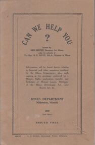 Book - MINING IN BENDIGO COLLECTION: BOOK - CAN WE HELP YOU?