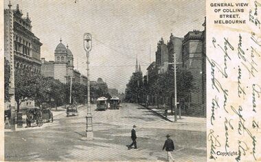 Postcard - BLACK AND WHITE POSTCARD: COLLINS STREET