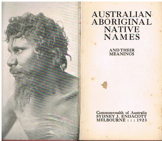 Book - ALEC H CHISHOLM COLLECTION: BOOK ''AUSTRALIAN ABORIGINAL NATIVE WORDS''