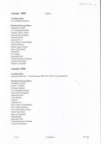 Document - MINING IN BENDIGO COLLECTION: LIST OF LEADING MINES