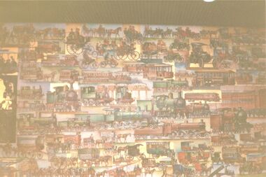 Photograph - COLOUR PHOTOGRAPH: MURAL OF EARLY FORMS OF TRANSPORT