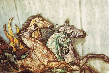 Photograph - COLOUR PHOTOGRAPH: MOSAIC PICTURE OF HORSES