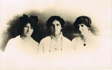 Photograph - BLACK AND WHITE PHOTO OF THREE  FEMALES