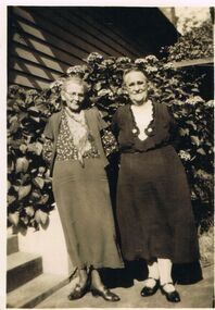 Photograph - BLACK AND WHITE PHOTO OF TWO FEMALES