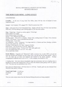 Document - THE HERCULES MINE - NOTES ON THE THE HERCULES MINE