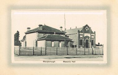 Postcard - POSTCARD  BLACK AND WHITE PHOTO: MARYBOROUGH MASONIC HALL